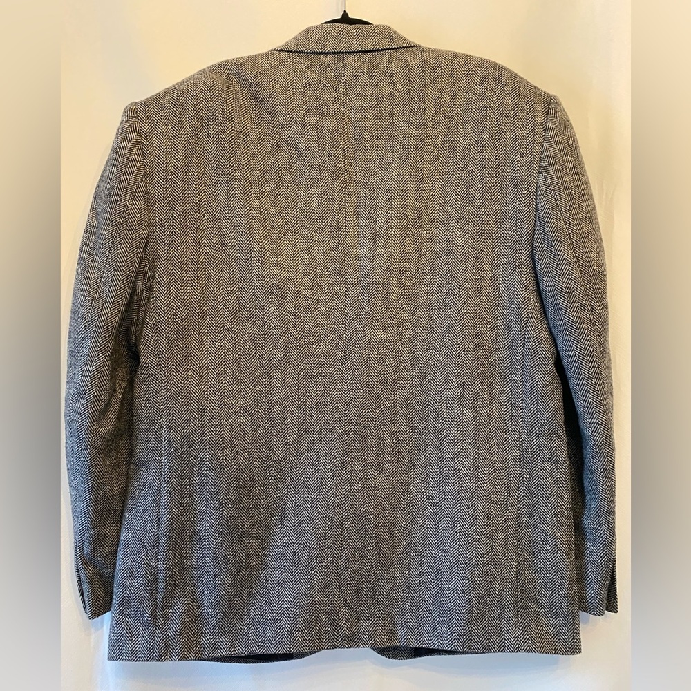Men's Vintage 100% Virgin Wool Tweed Herringbone Single Breasted Blazer 42S - Picture 7 of 17